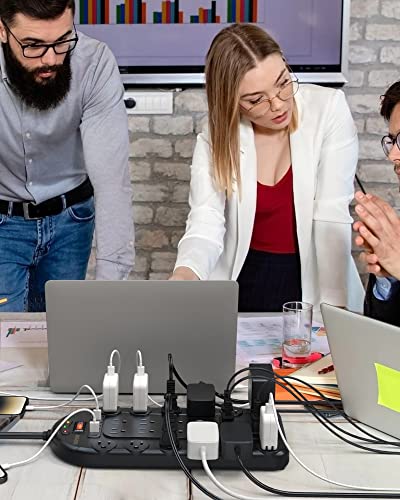 DEPOW 24 AC Outlet Power Strip with USB Ports