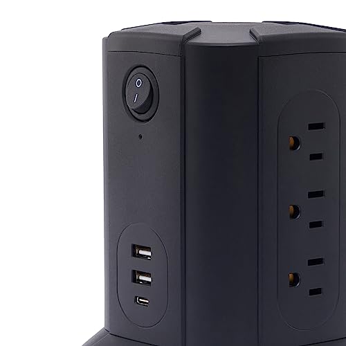 Amazon Basics Power Strip Tower with USB Ports