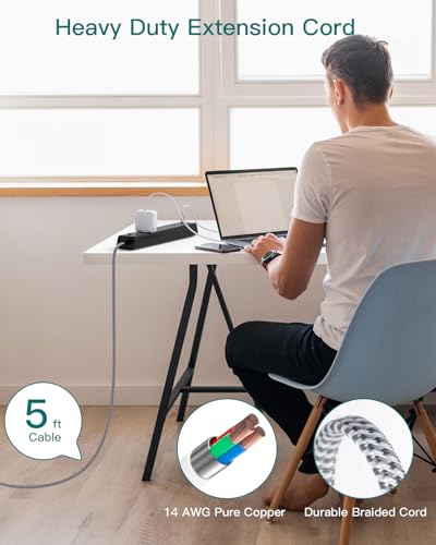 6-Outlet Surge Protector Power Strip with USB Ports