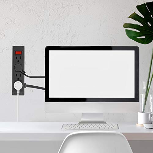4-Outlet Wall Mount Power Strip with 6ft Cord
