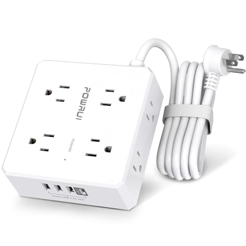 8-Outlet Surge Protector Power Strip with USB Ports