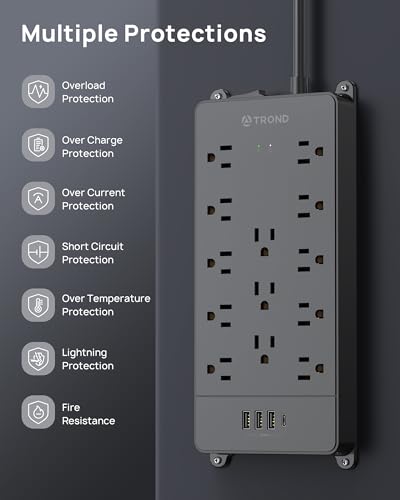 TROND 4000J Surge Protector Power Strip with USB