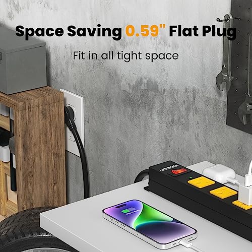 12-Outlet Surge Protector Power Strip with 6FT Cord