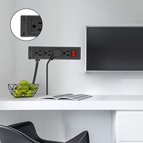4-Outlet Wall Mount Power Strip with 6ft Cord