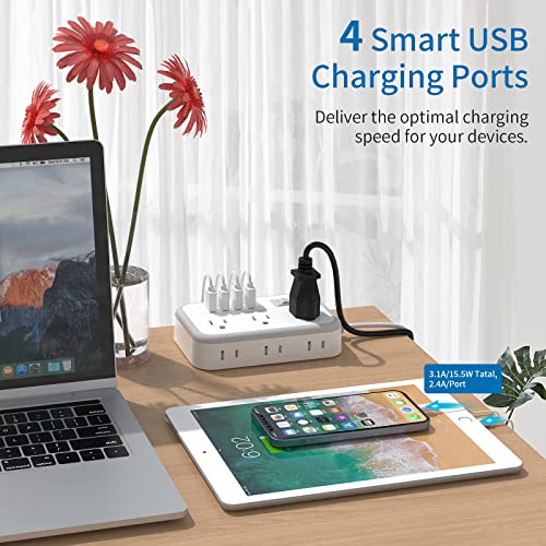 15 ft Surge Protector Power Strip with USB Ports