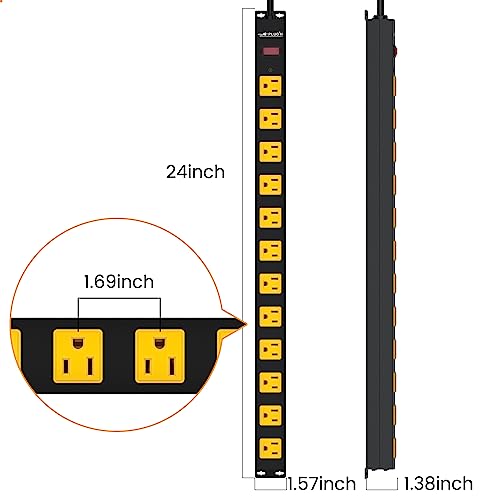 12-Outlet Surge Protector Power Strip with 6FT Cord