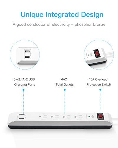 KMC 4-Outlet Surge Protector Power Strip Set