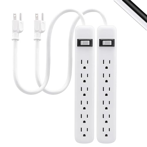 GE 6-Outlet Heavy Duty Power Strip 2-Pack
