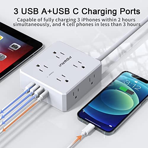 6 Ft Surge Protector Power Strip with USB Ports