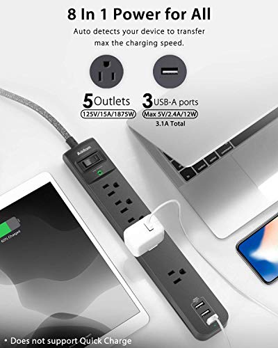 2-Pack Surge Protector with USB Charging Ports