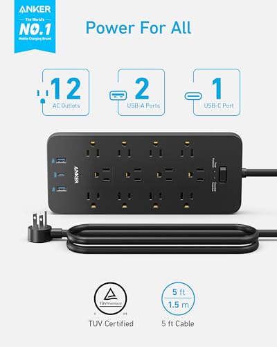Anker Surge Protector Power Strip with USB Ports