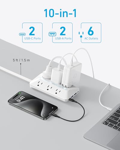 Anker 10-in-1 Ultra Thin Power Strip and Charger