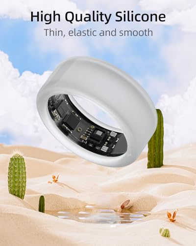 BandSmith Silicone Ring Protector for ULTRAHUMAN Ring Air, Protective Case for Smart Ring Gym Workout Women Men | Patent Pending (Black+Clear, Size 5~10)