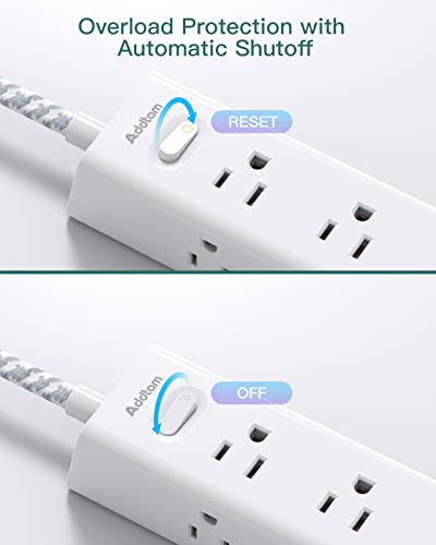 10 FT Power Strip with 12 AC Outlets & USB