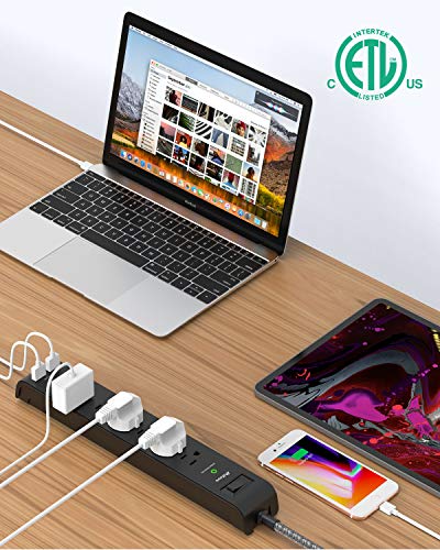 2-Pack Power Strip with USB Ports and Outlets
