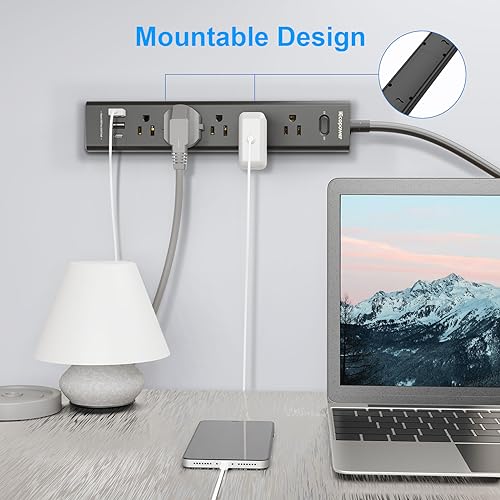 Surge Protector Power Strip with USB Ports - 2 Pack