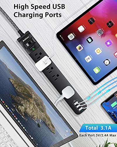 2-Pack Surge Protector with USB Charging Ports