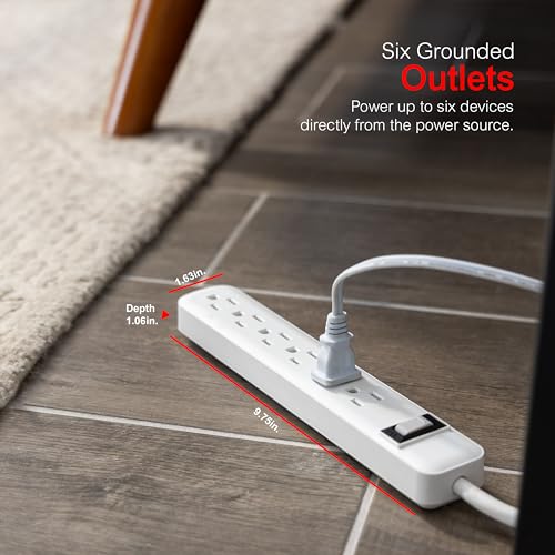GE 6-Outlet Heavy Duty Power Strip 2-Pack