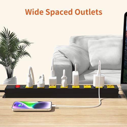 8-Outlet Surge Protector Power Strip with 6FT Cord
