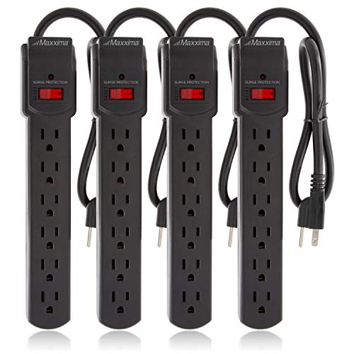 Maxxima 4-Pack Surge Protector Power Strip - Black