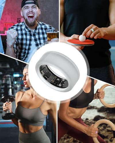 BandSmith Silicone Ring Protector for ULTRAHUMAN Ring Air, Protective Case for Smart Ring Gym Workout Women Men | Patent Pending (Black+Clear, Size 5~10)