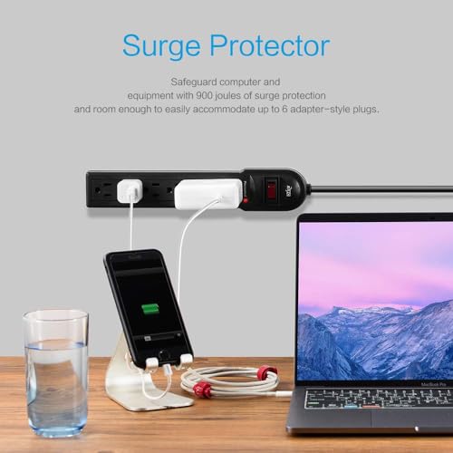 KMC 6-Outlet Surge Protector Power Strips - 2-Pack