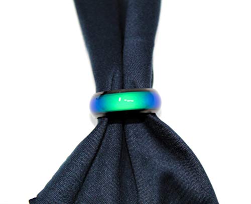 Ello Elli 8MM Comfort Fit Stainless-Steel Color Changing Mood Ring Silver/Black Tone