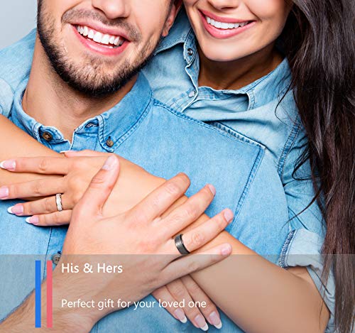 ALEXTINA Anxiety Ring for Women 6MM Rose Gold Rings for Women Stainless Steel Spinner Ring Sand Blast Glitter Finish Spinning Band, Size 5