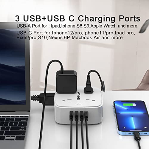 6 Ft Surge Protector Power Strip with USB Ports