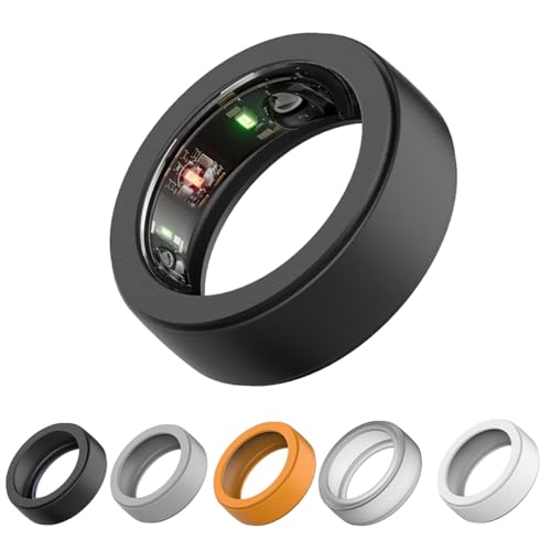 LevyPan Silicone Ring Protector Compatible with Oura Ring Gen 3 and All Smart Ring, Elastic Smart Ring Cover for Men and Women (Black, S(6/7/8))