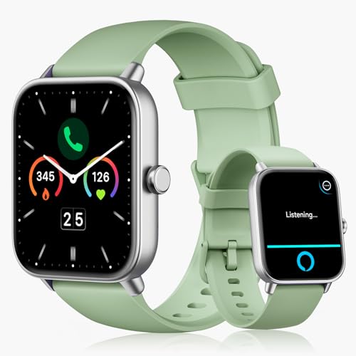 Smart Ring for Women (Alexa Built-in & Bluetooth Call), 1.8" Smartwatch with SpO2/Heart Rate/Sleep/Stress Monitor, Calorie/Step/Distance Counter, 100 Sport Modes, IP68 Fitness Watch for Android iOS