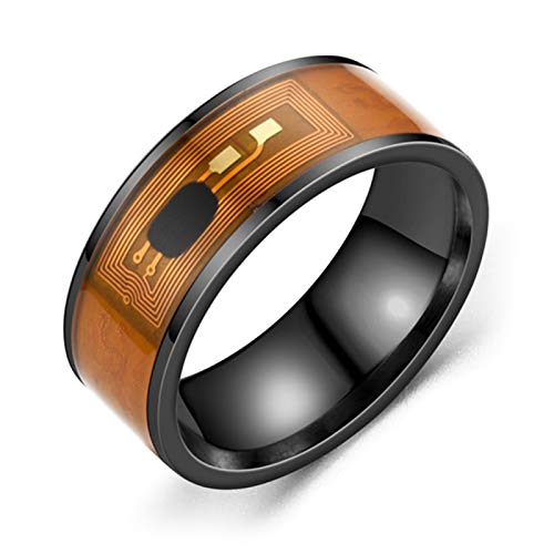 Fashionable Creative Rings for Birthday Valentine's Day Daily NFC Stainless Steel Phone Chip Dripping Oil Dual Dragon Pattern Smart Ring Gift - Black Ring US 10