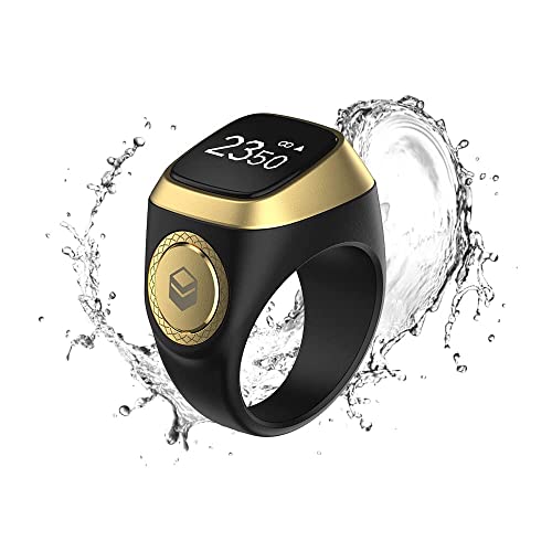 iQIBLA Smart Tasbih Zikr Ring, Black 18mm, Muslim Prayer Reminder, OLED Display, Tasbih Counter, Smart Ring, Wearable Technology, Waterproof