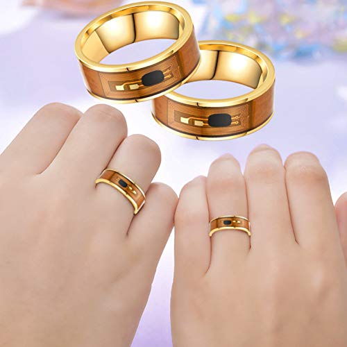 Fashionable Creative Rings for Birthday Valentine's Day Daily NFC Stainless Steel Phone Chip Dripping Oil Dual Dragon Pattern Smart Ring Gift - Black Ring US 10