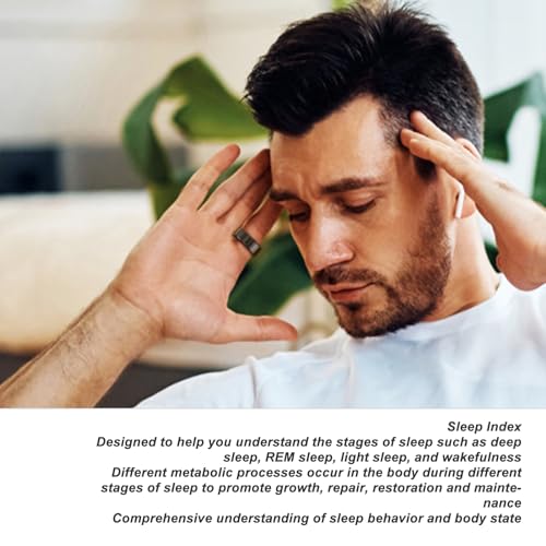 Cuifati Smart Fitness Ring, Waterproof Activity with Heart Rate, Pedometer, Sleep Tracking, Monitor & Step Calorie Counter, Smart Health Ring for Women Men (10#)