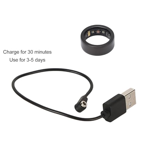 Jiawu Smart Ring, Waterproof Ceramic Ring, Universal Wearable BT Connection Health for Mobile Phone, Sports Ring with Heart Rate Monitor, Sleep Monitor, Temperature, Oxygen (Black No.