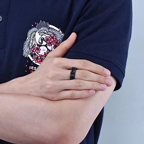 King Will INTERTWINE 8mm Spinner Ring Black Stainless Steel Fidget Ring Anxiety Ring For Men