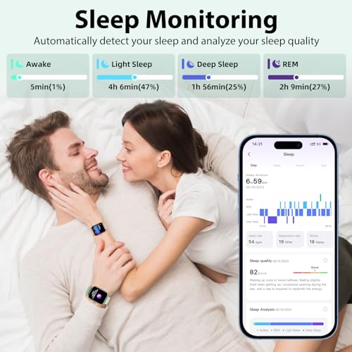 Smart Ring for Women (Alexa Built-in & Bluetooth Call), 1.8" Smartwatch with SpO2/Heart Rate/Sleep/Stress Monitor, Calorie/Step/Distance Counter, 100 Sport Modes, IP68 Fitness Watch for Android iOS