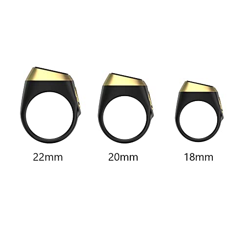 iQIBLA Smart Tasbih Zikr Ring, Black 18mm, Muslim Prayer Reminder, OLED Display, Tasbih Counter, Smart Ring, Wearable Technology, Waterproof