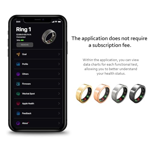 AMOVAN Smart Ring, Health Tracker for Monitor Health, Sleep Tracking Wearable and Heart Rate Fitness Blood Oxygen, IP68 Waterproof, Compatible with iOS and Android