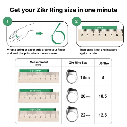 TAKVA - Zikr Ring Flex Pro | Improved, Smart Tasbih Ring (Interchangeable Ring Sizes) (Blue, 18/20/22mm)