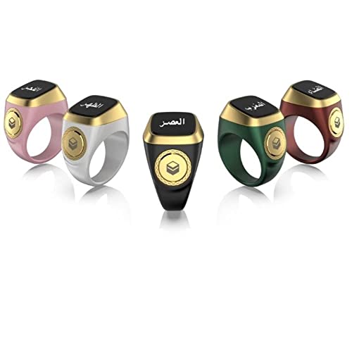 iQIBLA Smart Tasbih Zikr Ring, Black 18mm, Muslim Prayer Reminder, OLED Display, Tasbih Counter, Smart Ring, Wearable Technology, Waterproof