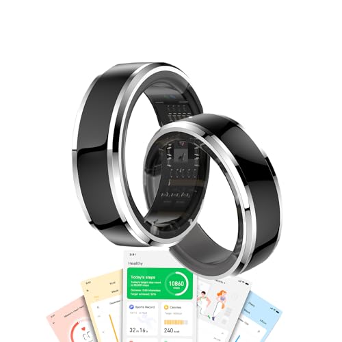 Fecoul Smart Health Ring for Fitness Sleep Tracking, 24-Hour Heart Rate Monitoring, Blood Oxygen Tracking, somatosensory Sports Games, 5ATM Waterproof Rating, Free APP (# 11)