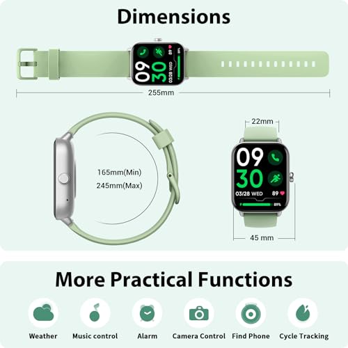 Smart Ring for Women (Alexa Built-in & Bluetooth Call), 1.8" Smartwatch with SpO2/Heart Rate/Sleep/Stress Monitor, Calorie/Step/Distance Counter, 100 Sport Modes, IP68 Fitness Watch for Android iOS