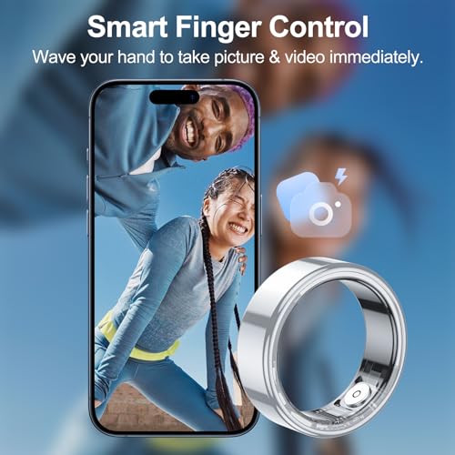 𝐒𝐦𝐚𝐫𝐭 𝐑𝐢𝐧𝐠,Wearable Fitness Smart Ring Health Tracker,Sleep Quality & Heart Rate & Blood Oxygen Monitoring,IP68 Waterproof,No Subscription Fees,Smart Ring for Women, Men (Sliver,Size 8)