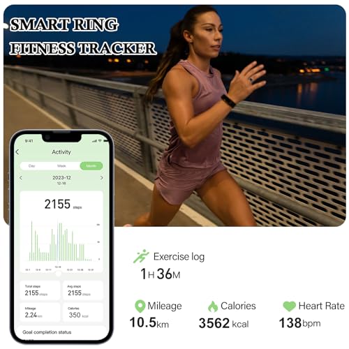 Hameisen Smart Ring for Men/Women - Smart Ring Health Tracker - Sleep Tracker Ring, No App Subscription, Support 6-7 Days Battery Life (Size 12)