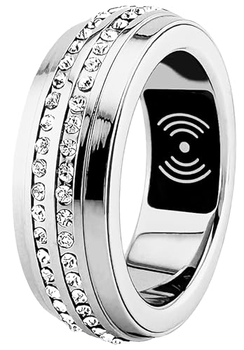 Smart Ring for Women Ladies Smart Rings Blood Pressure Monitor Heart Rate Health Rings Sleep Tracker Fitness Tracker Calories Step Counter Pedometer Compatible with iOS Android Phones Elegant Ladies