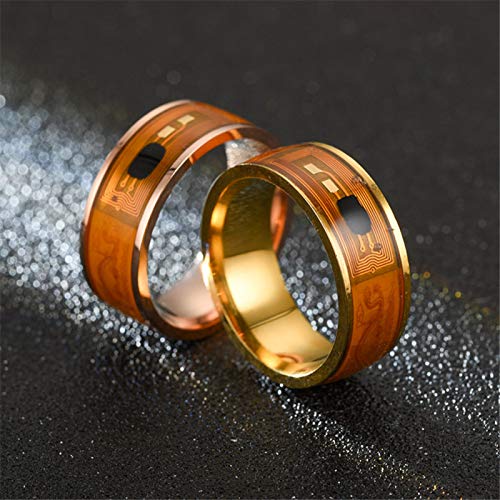 Fashionable Creative Rings for Birthday Valentine's Day Daily NFC Stainless Steel Phone Chip Dripping Oil Dual Dragon Pattern Smart Ring Gift - Black Ring US 10