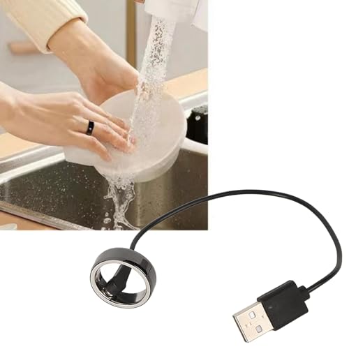 Jiawu Smart Ring, Waterproof Ceramic Ring, Universal Wearable BT Connection Health for Mobile Phone, Sports Ring with Heart Rate Monitor, Sleep Monitor, Temperature, Oxygen (Black No.