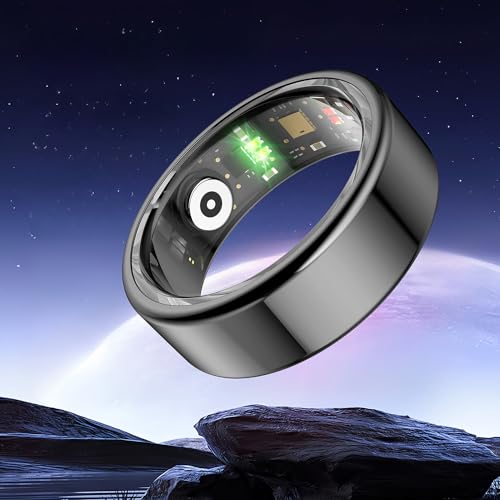 FEIKIT Smart Ring, Fitness Ring Health Tracker for Men/Women, Sleep Tracker Wearable, Fitness Tracker, Heart Rate, Blood Oxygen with Free Subscription, Support 6-7 Days Battery Life (Black, 11)